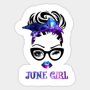 June Girl Galaxy Sticker